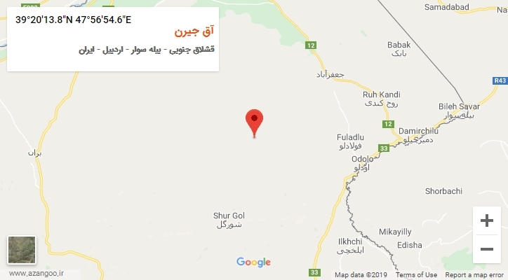 روستای آق جیرن بر روی نقشه