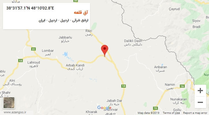 روستای آق قلعه بر روی نقشه