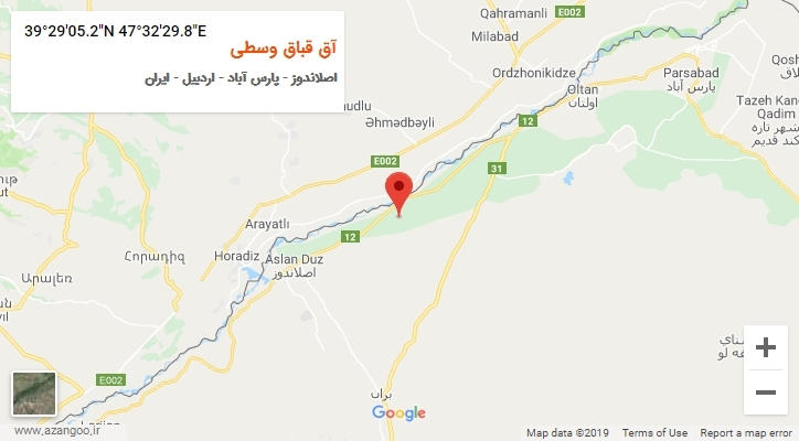 روستای آق قباق وسطی بر روی نقشه