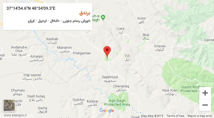 روستای برندق بر روی نقشه