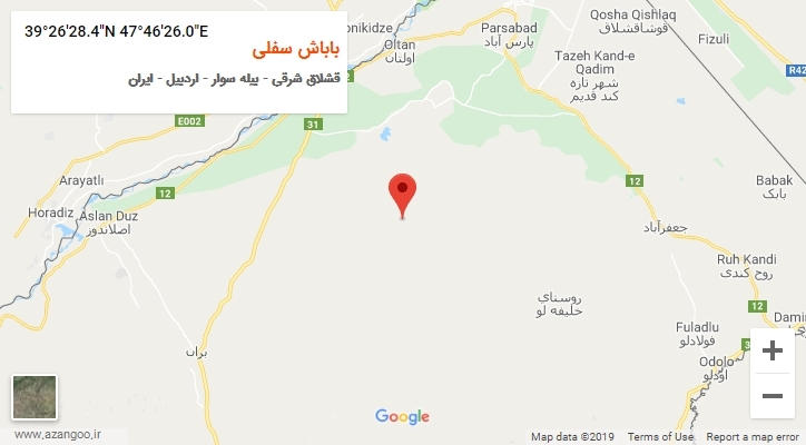 روستای باباش سفلی بر روی نقشه