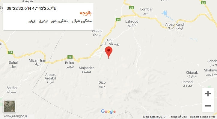 روستای بالوجه بر روی نقشه
