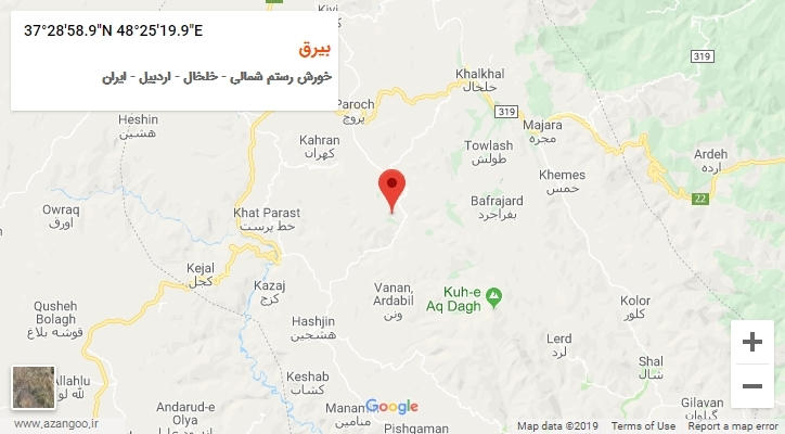 روستای بیرق بر روی نقشه