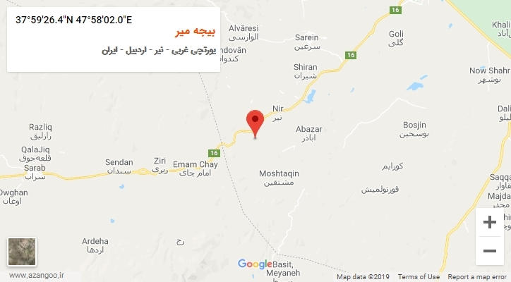 روستای بیجه میر بر روی نقشه