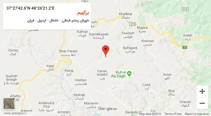 روستای برگهیم بر روی نقشه