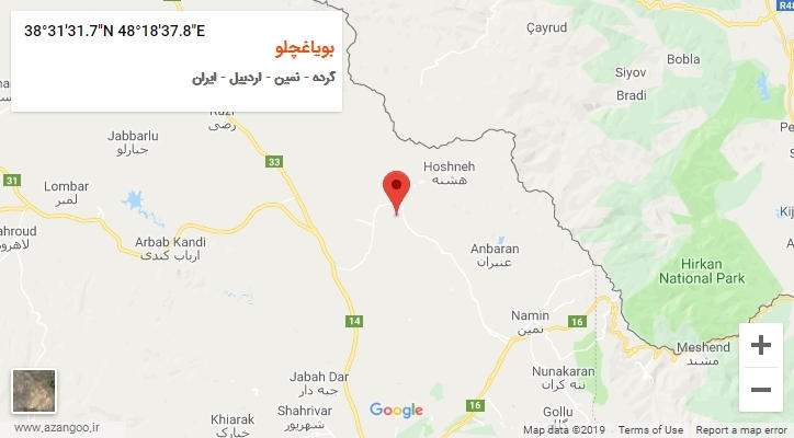 روستای بویاغچلو بر روی نقشه