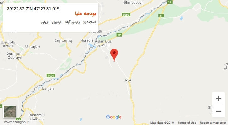 روستای بودجه علیا بر روی نقشه