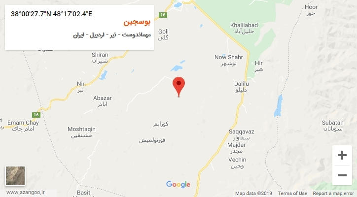 روستای بوسجین بر روی نقشه