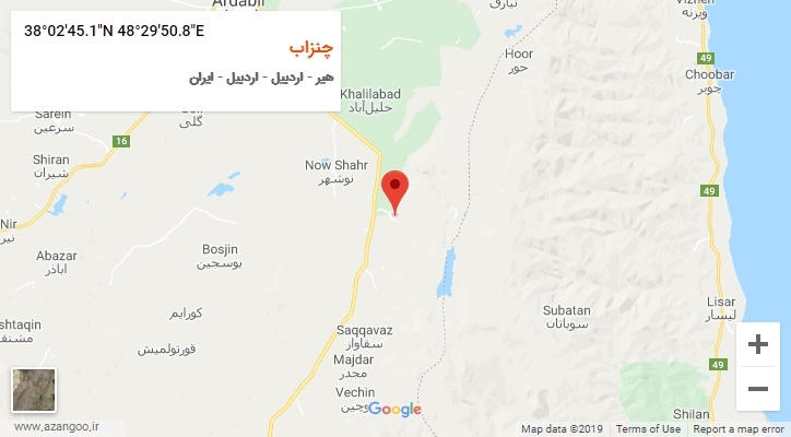 روستای چنزاب بر روی نقشه