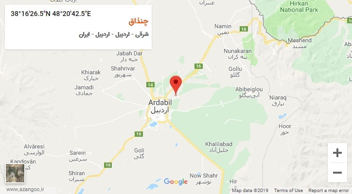 روستای چنذاق بر روی نقشه