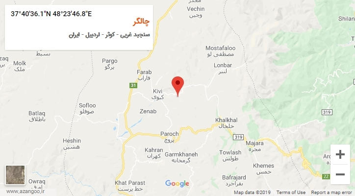 روستای چالگر بر روی نقشه