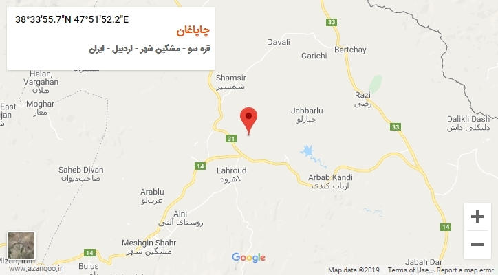 روستای چاپاغان بر روی نقشه