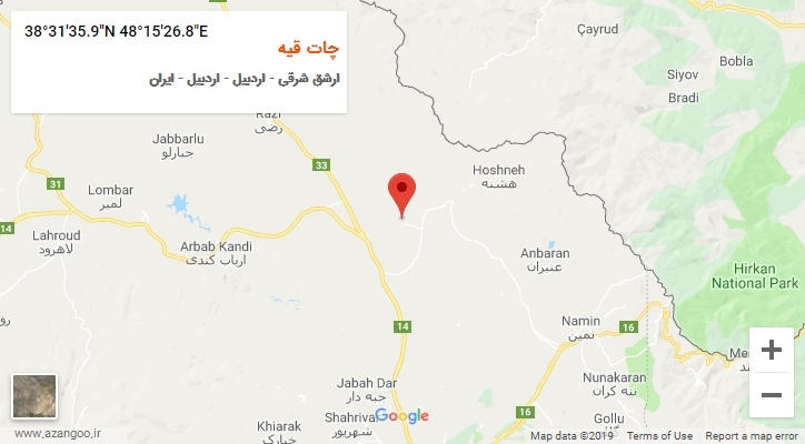 روستای چات قیه بر روی نقشه