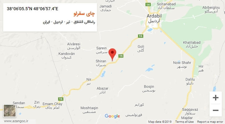 روستای چای سقرلو بر روی نقشه