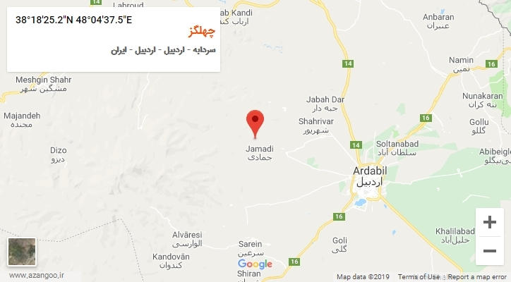 روستای چهلگز بر روی نقشه