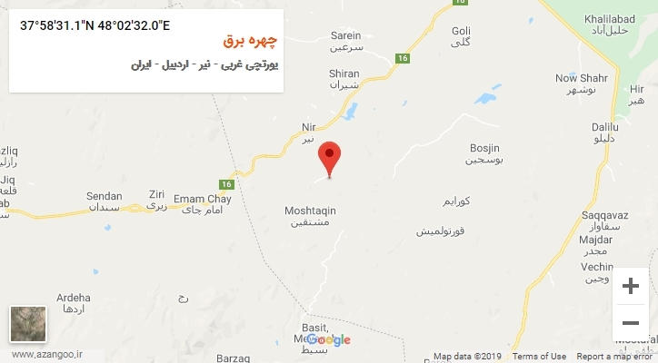 روستای چهره برق بر روی نقشه