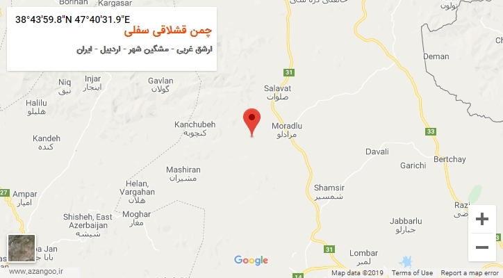 روستای چمن قشلاقی سفلی بر روی نقشه