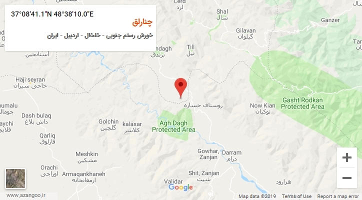 روستای چنارلق بر روی نقشه