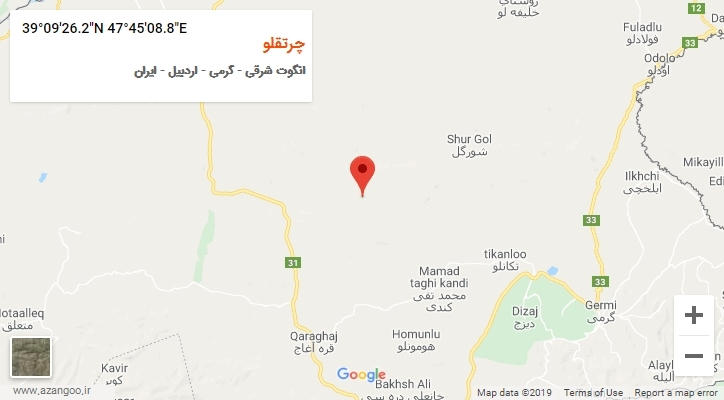 روستای چرتقلو بر روی نقشه