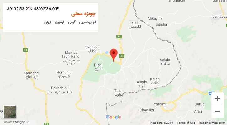 روستای چونزه سفلی بر روی نقشه