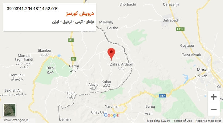 روستای درویش کورنمز بر روی نقشه