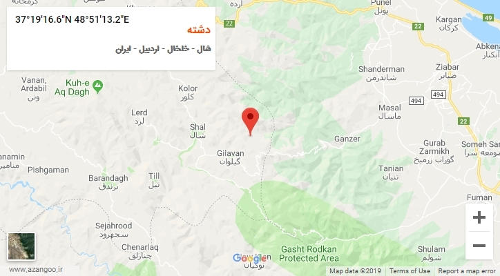 روستای دشته بر روی نقشه