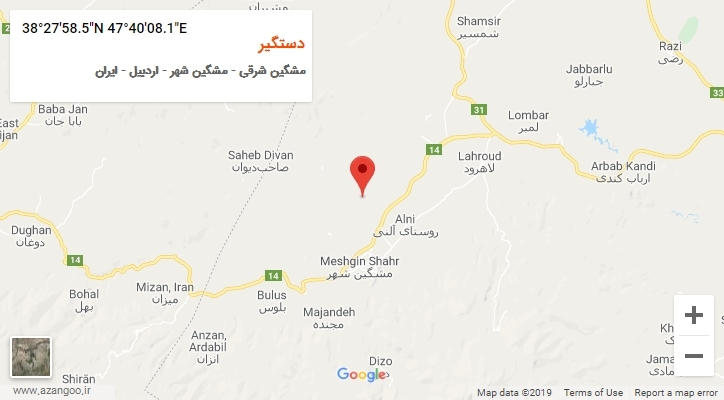 روستای دستگیر بر روی نقشه