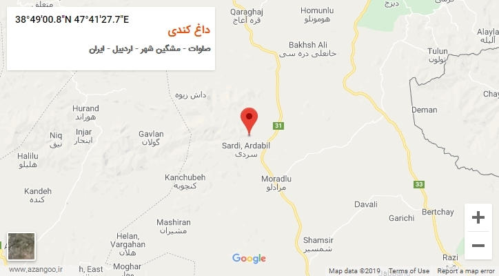 روستای داغ کندی بر روی نقشه
