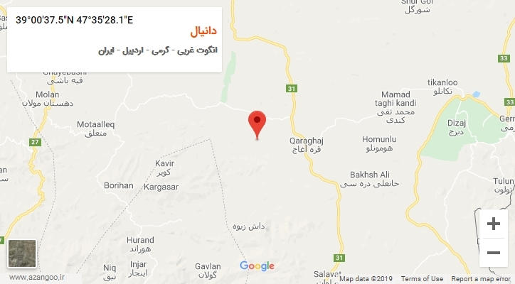 روستای دانیال بر روی نقشه