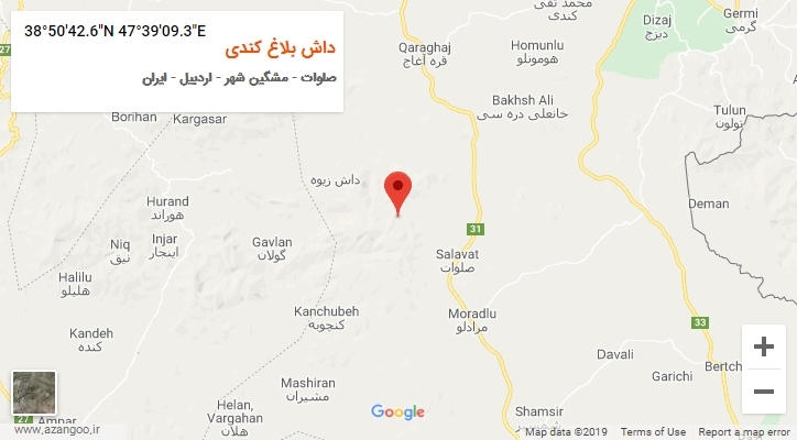 روستای داش بلاغ کندی بر روی نقشه