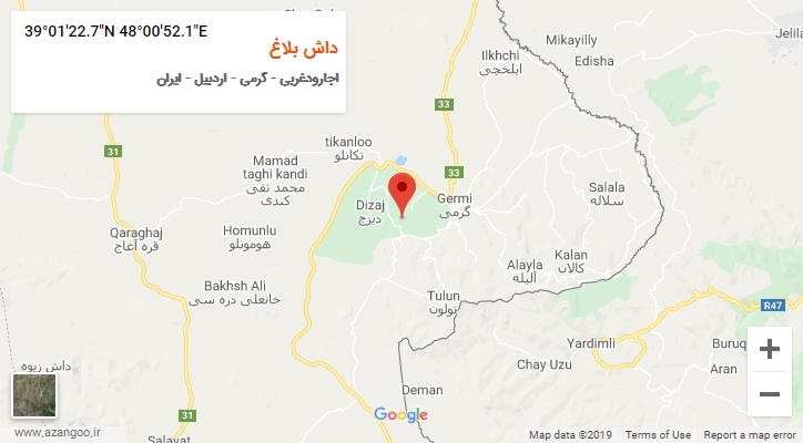 روستای داش بلاغ بر روی نقشه