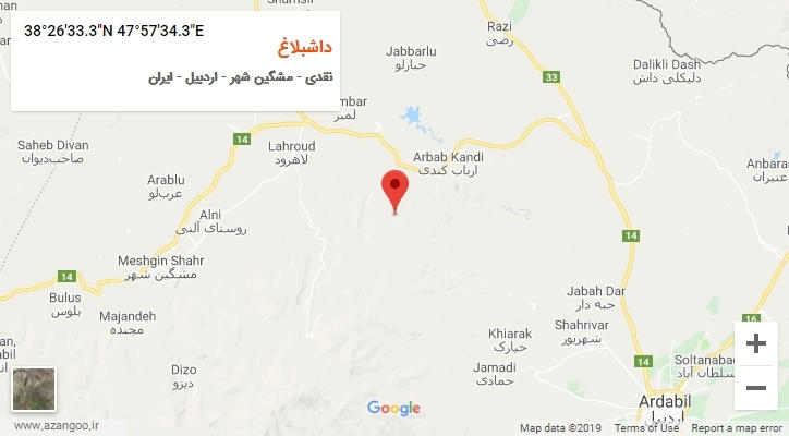 روستای داشبلاغ بر روی نقشه