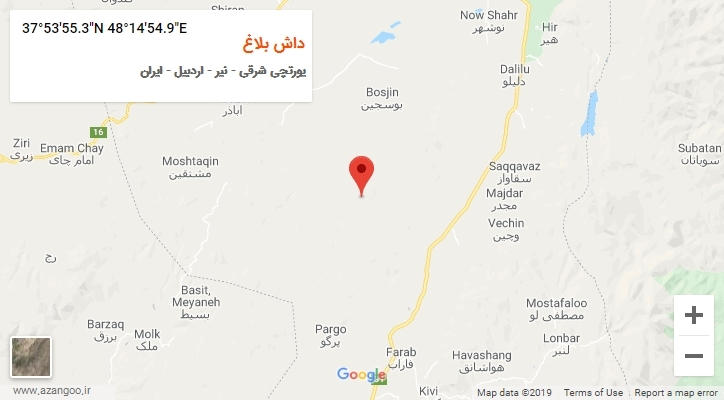 روستای داش بلاغ بر روی نقشه