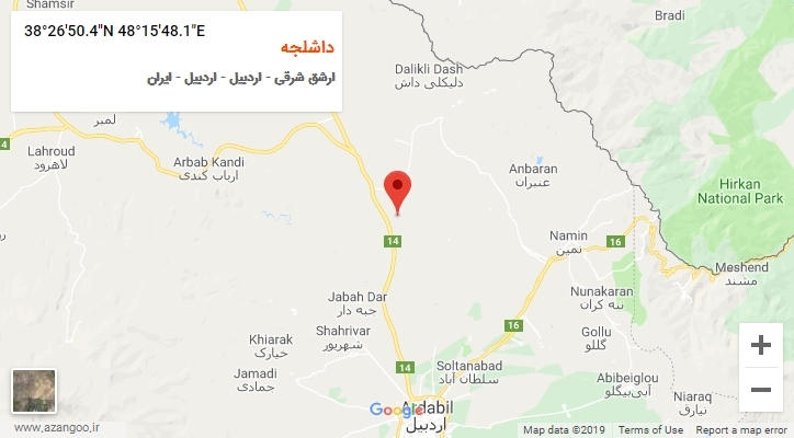 روستای داشلجه بر روی نقشه