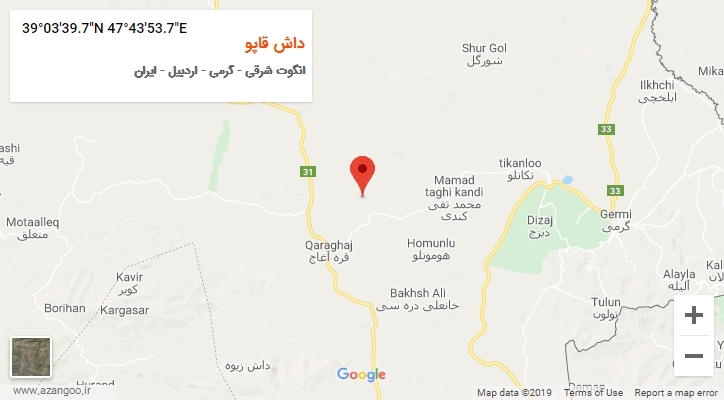 روستای داش قاپو بر روی نقشه