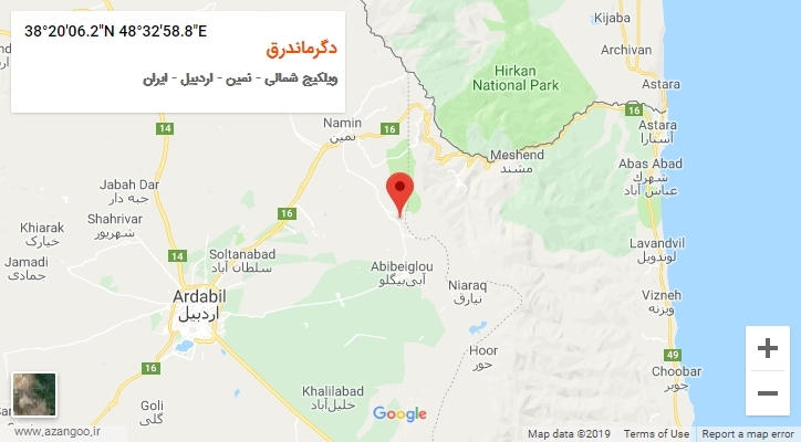 روستای دگرماندرق بر روی نقشه