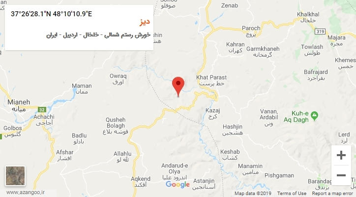 روستای دیز بر روی نقشه