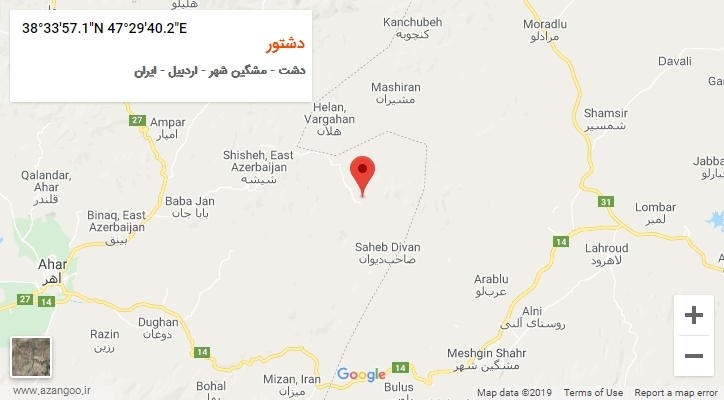 روستای دشتور بر روی نقشه