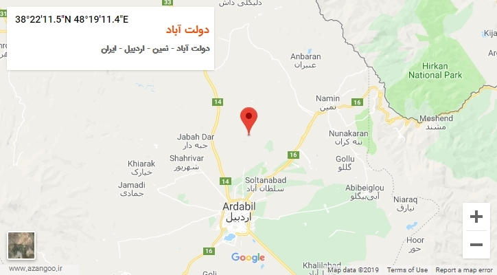 روستای دولت آباد بر روی نقشه