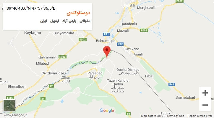 روستای دوستلوکندی بر روی نقشه