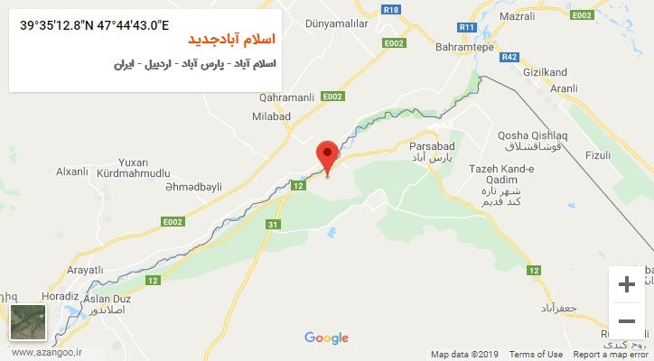 روستای اسلام آبادجدید بر روی نقشه