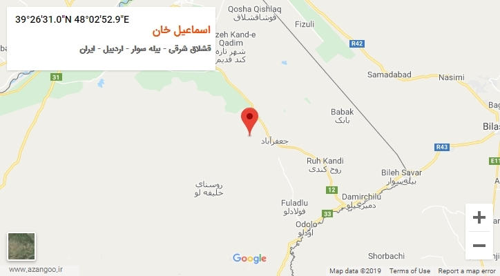 روستای اسماعیل خان بر روی نقشه