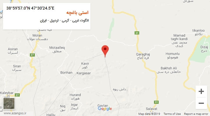 روستای استی باغچه بر روی نقشه