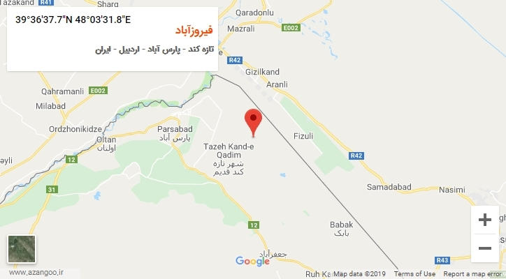 روستای فیروزآباد بر روی نقشه