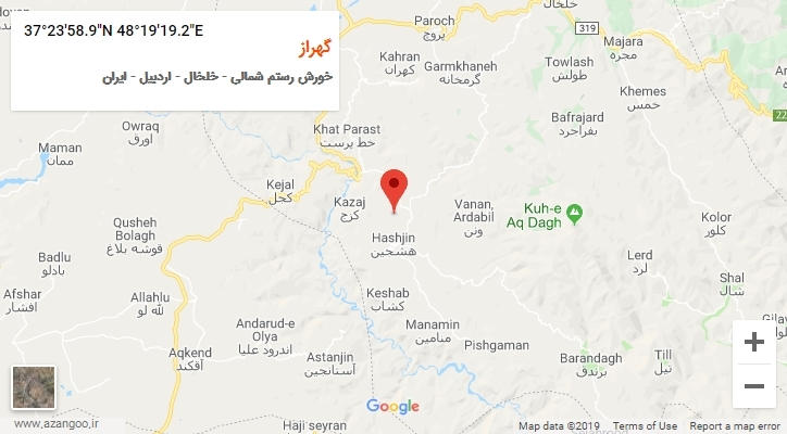 روستای گهراز بر روی نقشه