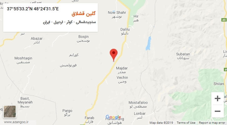 روستای گلین قشلاق بر روی نقشه