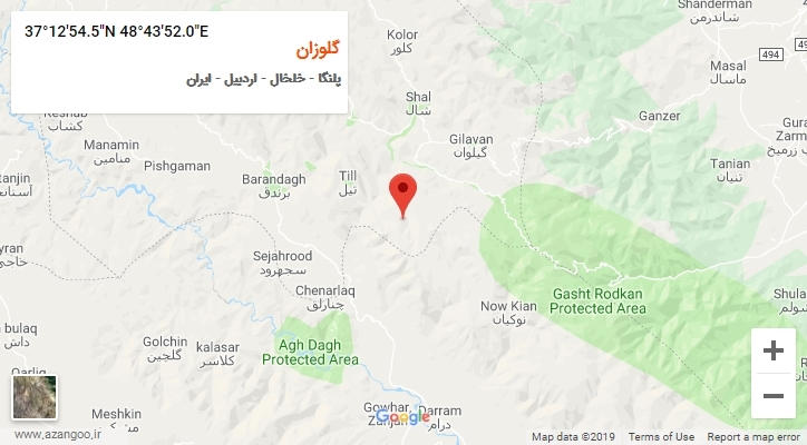 روستای گلوزان بر روی نقشه
