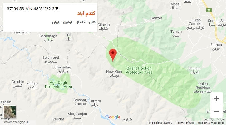 روستای گندم آباد بر روی نقشه