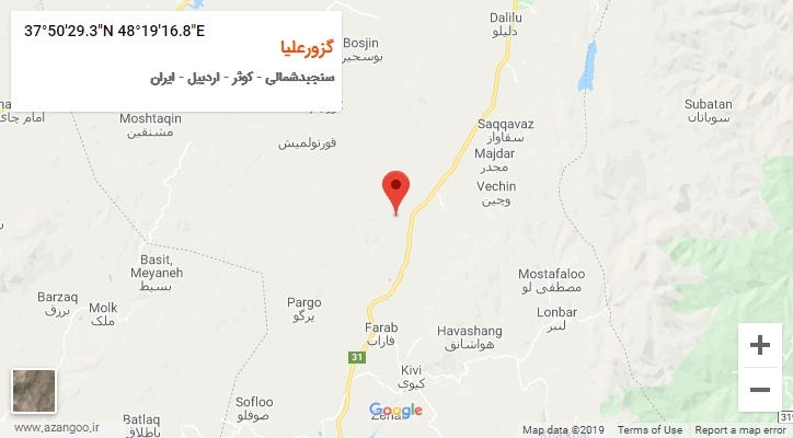 روستای گزورعلیا بر روی نقشه