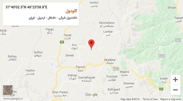 روستای گاودول بر روی نقشه